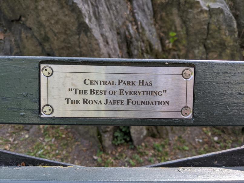 I saw this bench in Central Park