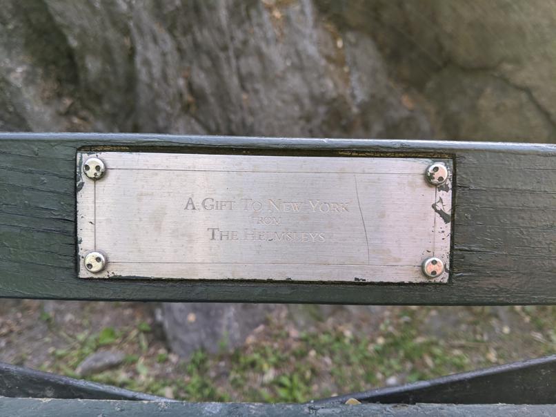 I saw this bench in Central Park