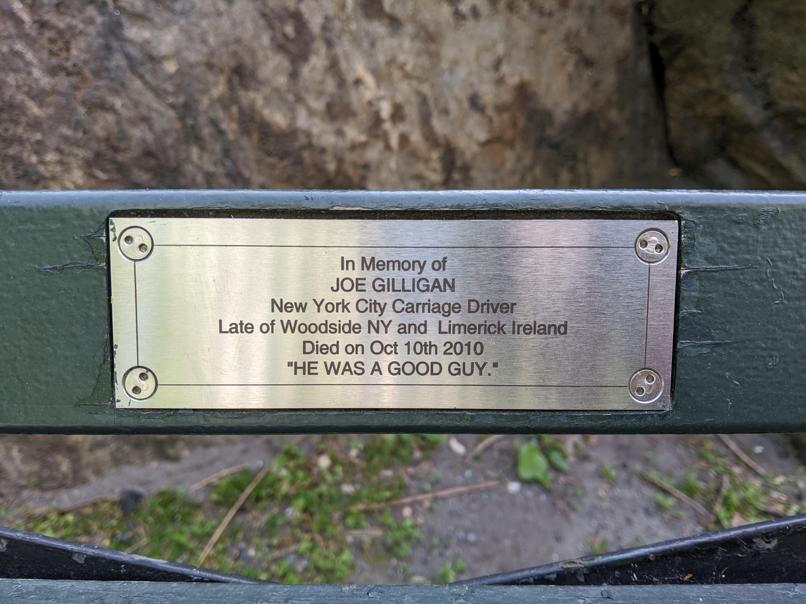 I saw this bench in Central Park