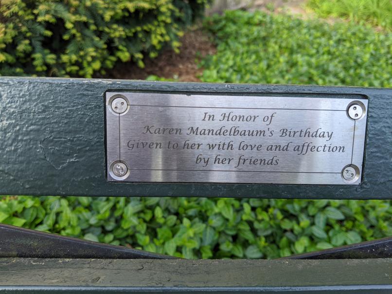 I saw this bench in Central Park