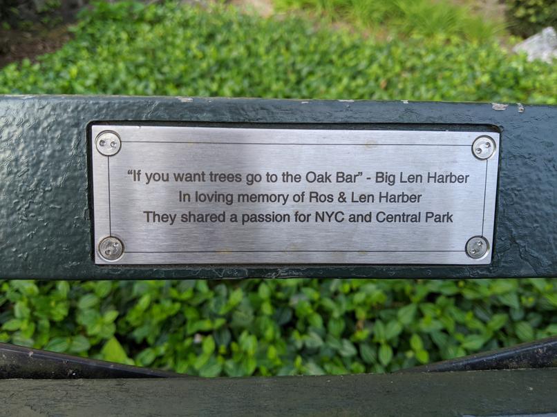 I saw this bench in Central Park