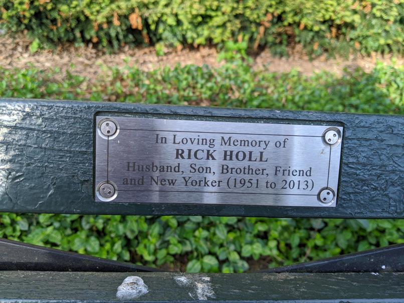 I saw this bench in Central Park