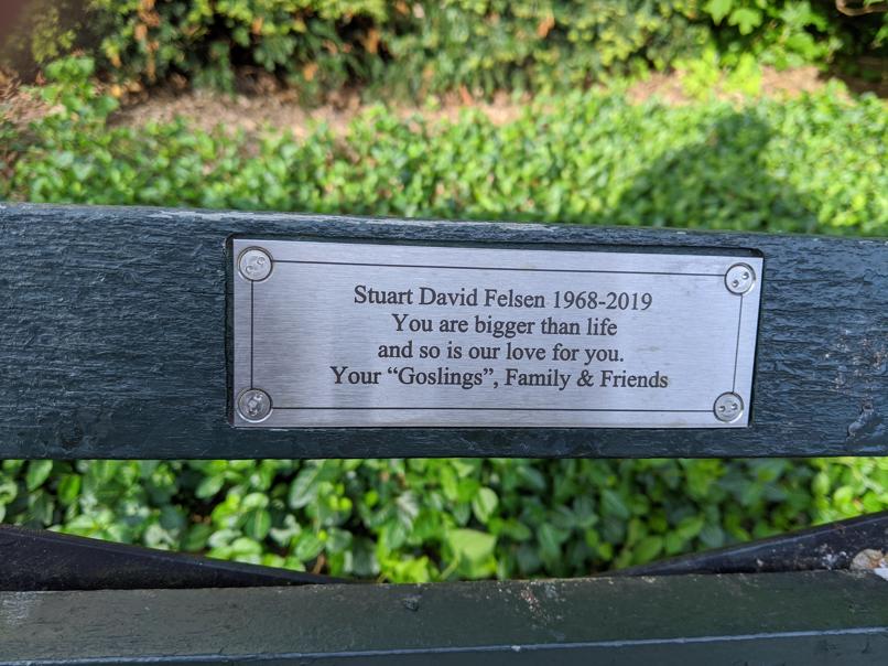 I saw this bench in Central Park