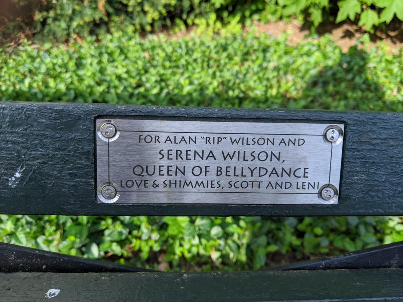 I saw this bench in Central Park