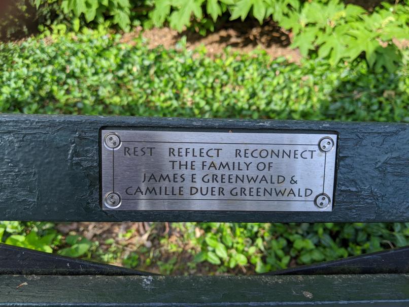 I saw this bench in Central Park