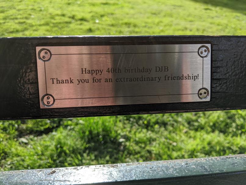 I saw this bench in Central Park