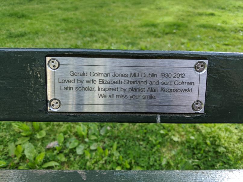 I saw this bench in Central Park