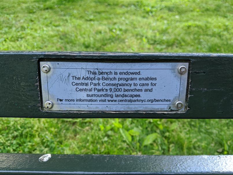 I saw this bench in Central Park