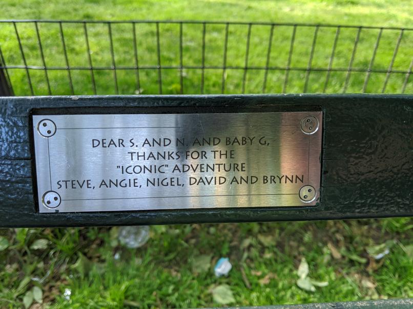 I saw this bench in Central Park