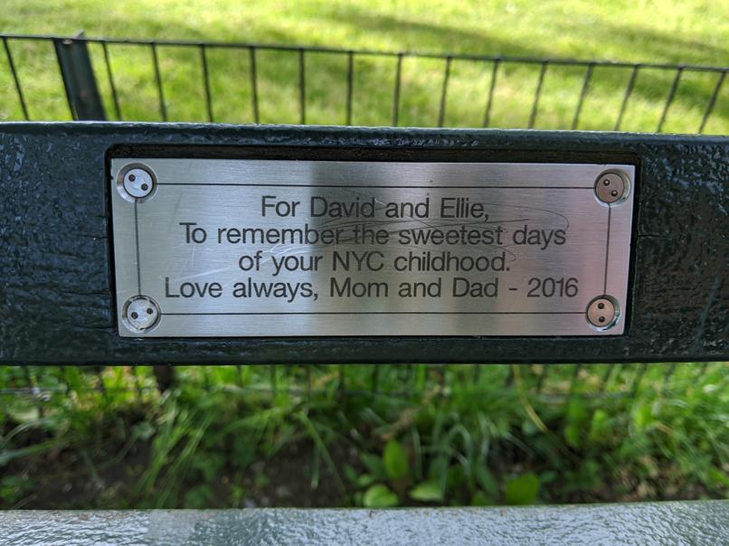 I saw this bench in Central Park