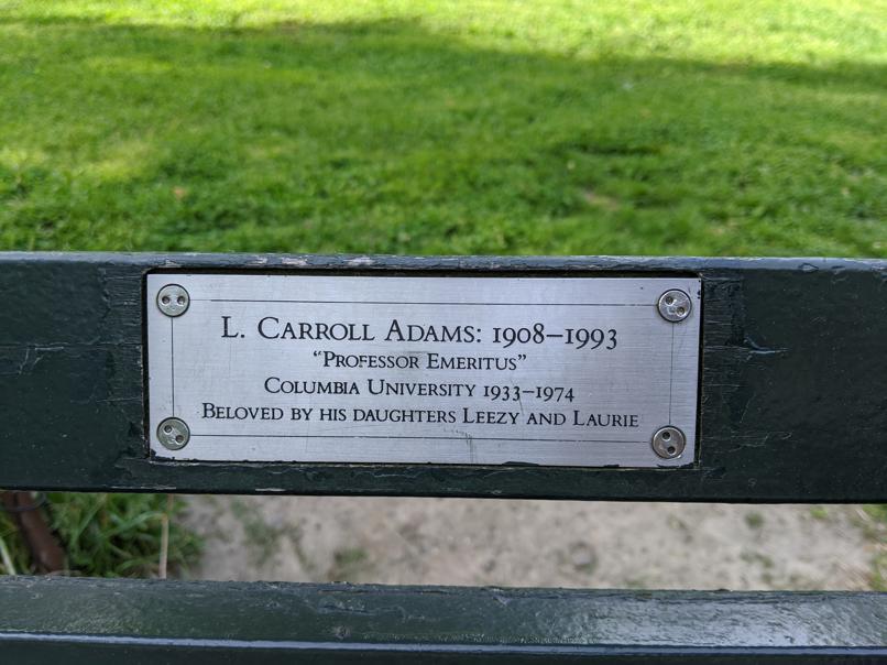 I saw this bench in Central Park