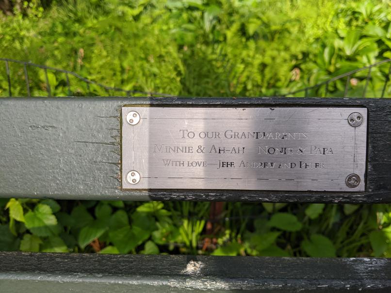 I saw this bench in Central Park