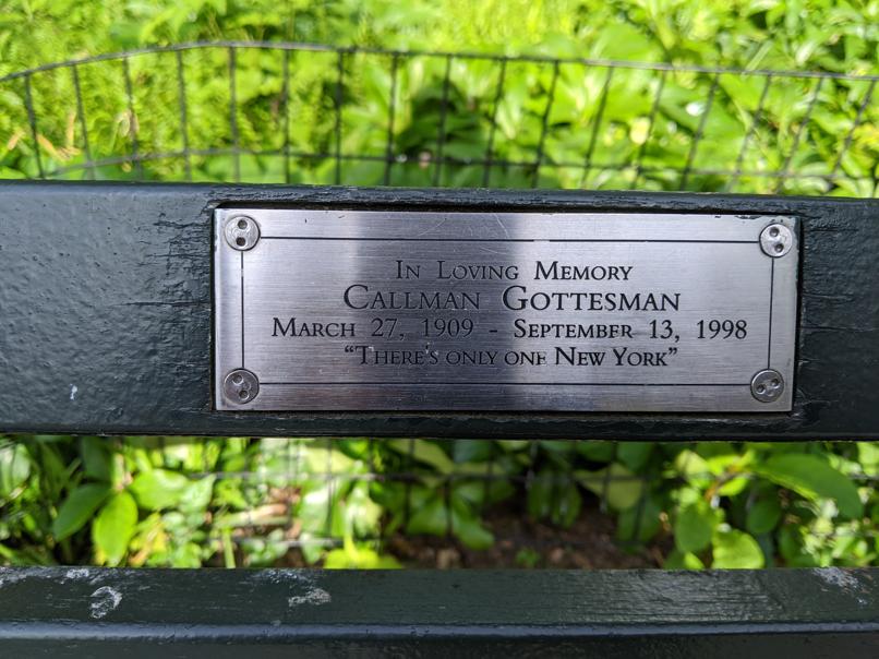 I saw this bench in Central Park