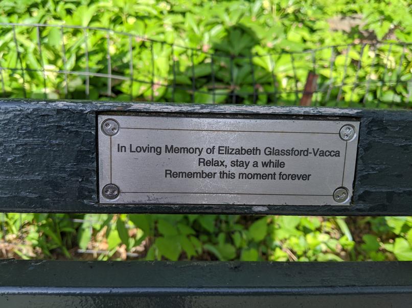 I saw this bench in Central Park