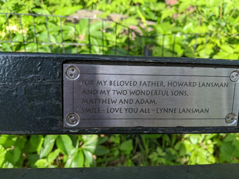 I saw this bench in Central Park