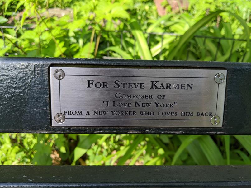 I saw this bench in Central Park