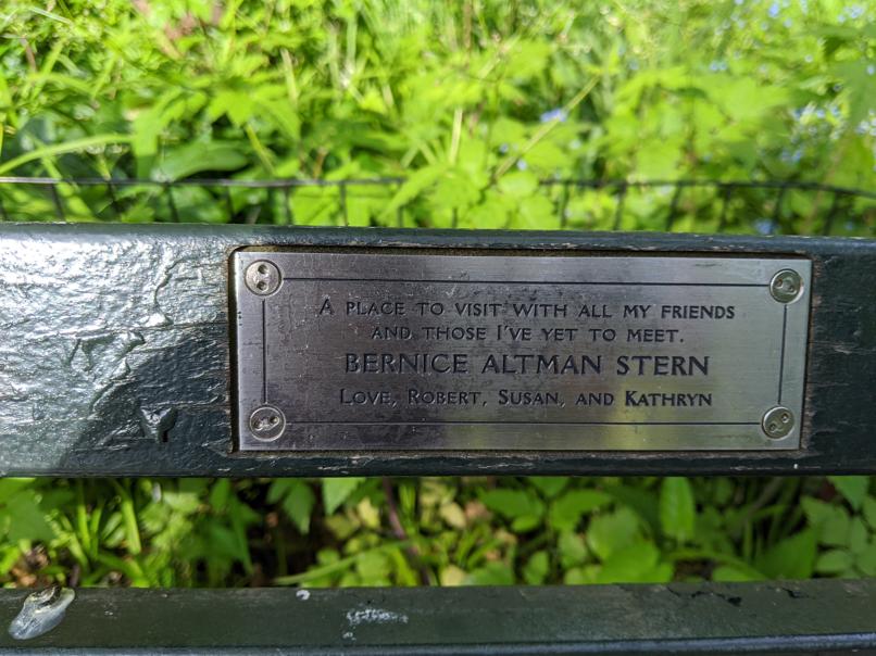 I saw this bench in Central Park