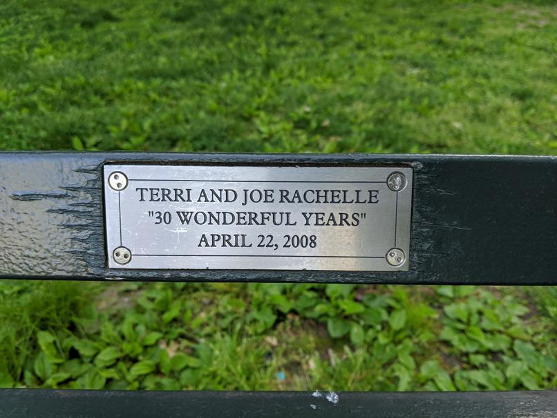 I saw this bench in Central Park