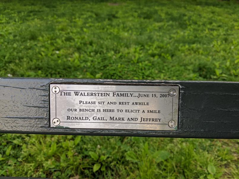 I saw this bench in Central Park