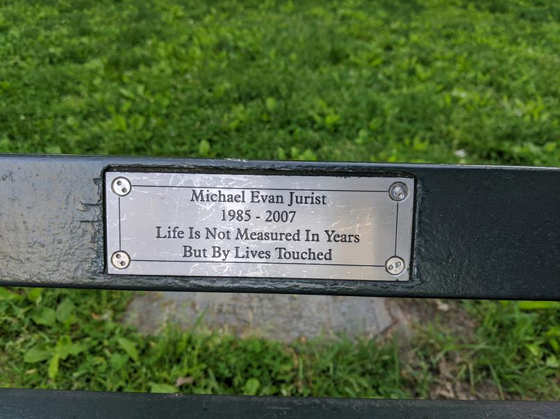 I saw this bench in Central Park