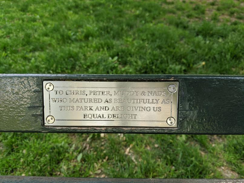 I saw this bench in Central Park