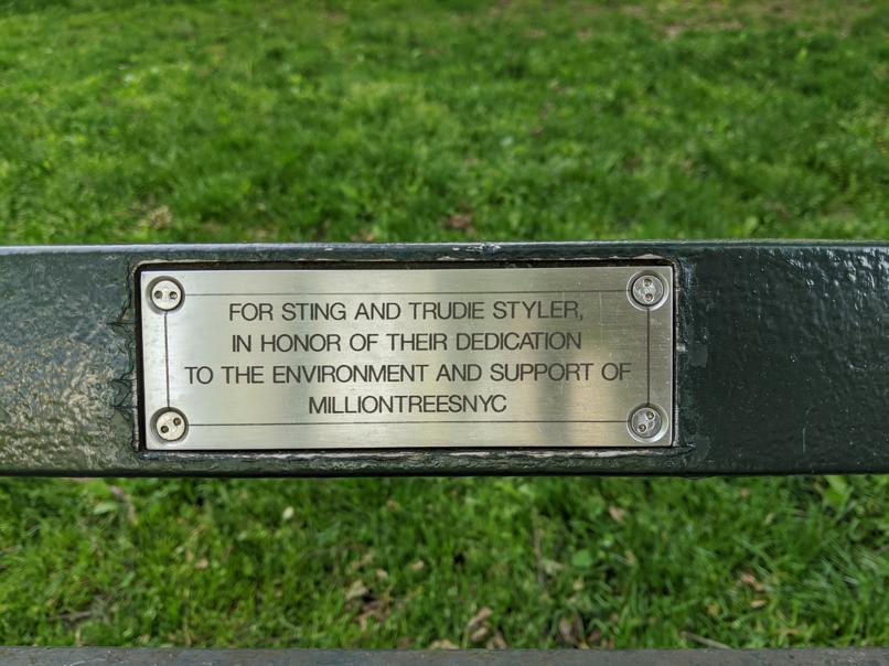 I saw this bench in Central Park