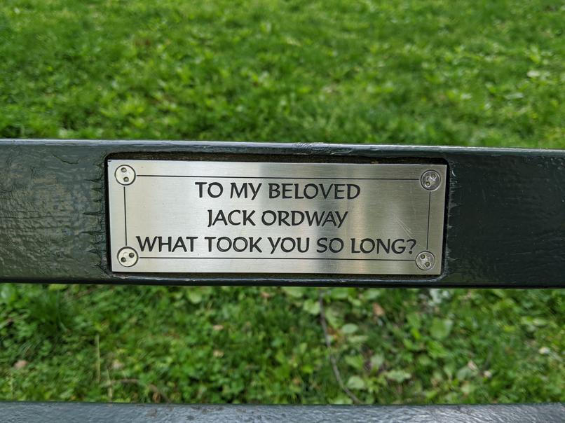 I saw this bench in Central Park