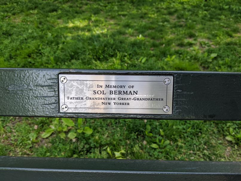 I saw this bench in Central Park