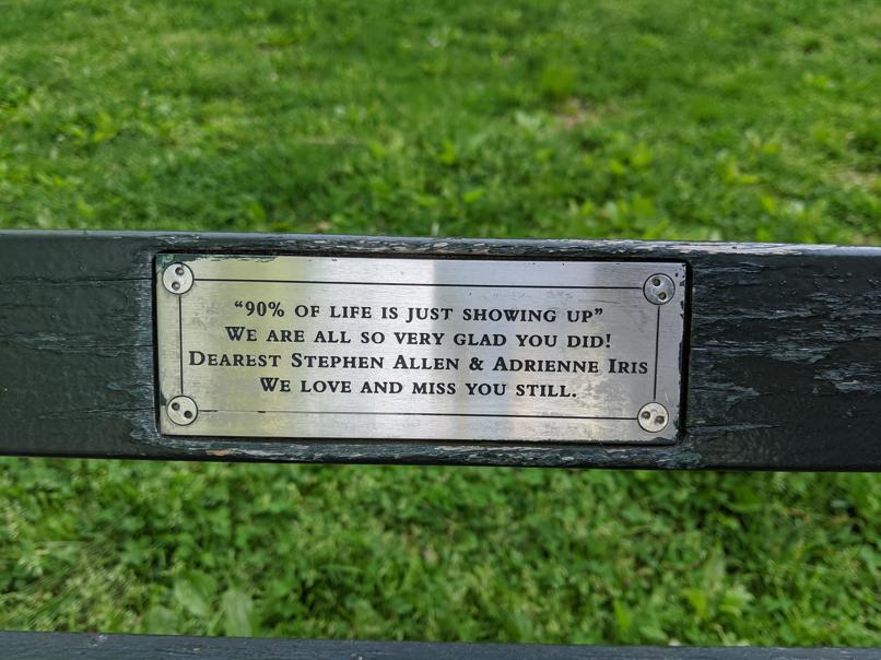 I saw this bench in Central Park