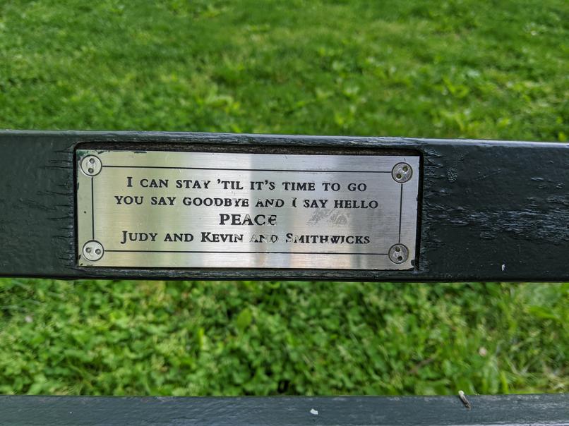 I saw this bench in Central Park