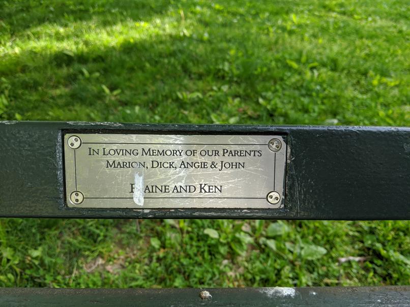 I saw this bench in Central Park