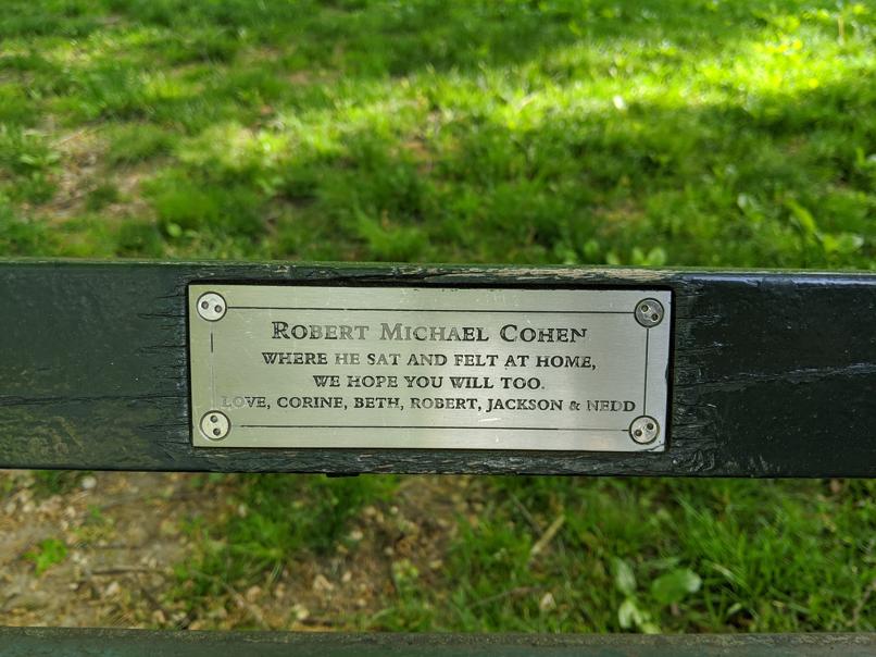 I saw this bench in Central Park