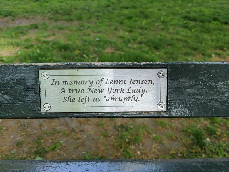 I saw this bench in Central Park