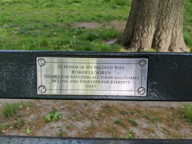 I saw this bench in Central Park