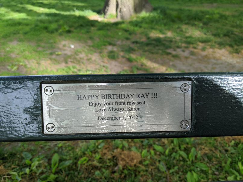 I saw this bench in Central Park