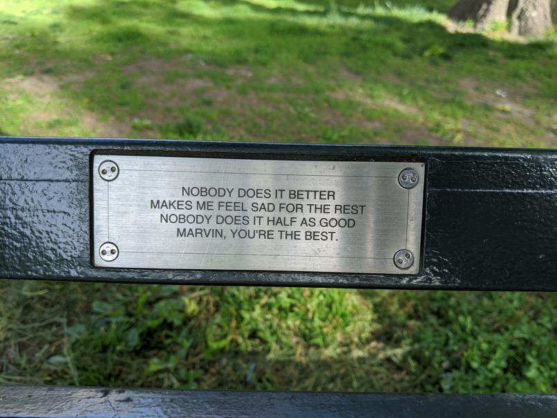 I saw this bench in Central Park