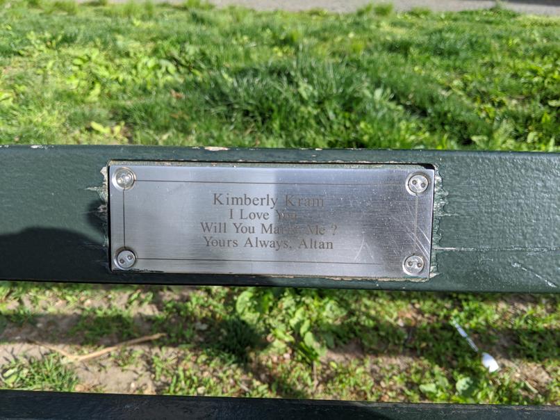 I saw this bench in Central Park