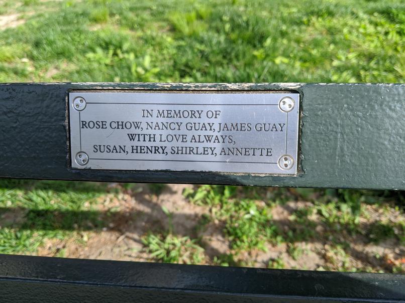 I saw this bench in Central Park