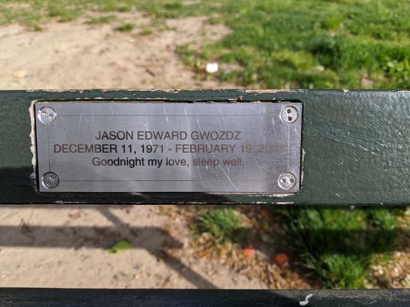 I saw this bench in Central Park