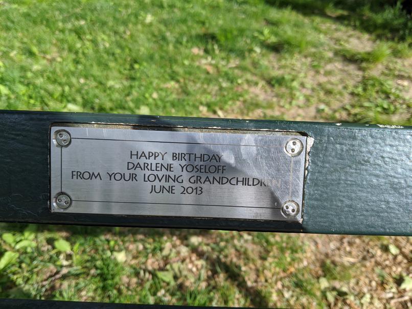 I saw this bench in Central Park