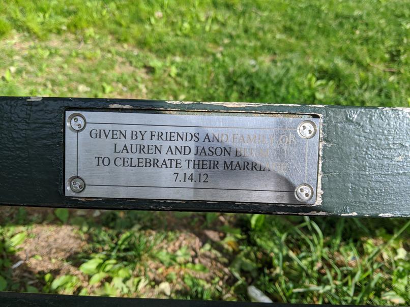 I saw this bench in Central Park