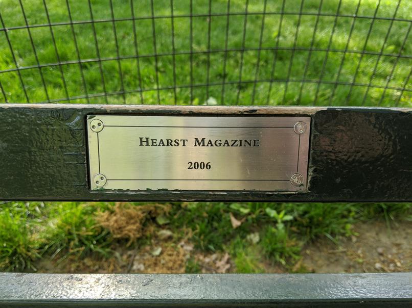 I saw this bench in Central Park