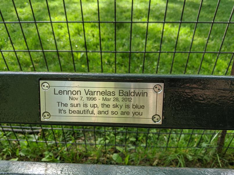 I saw this bench in Central Park