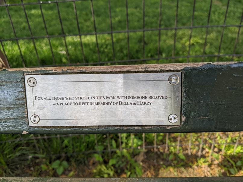 I saw this bench in Central Park