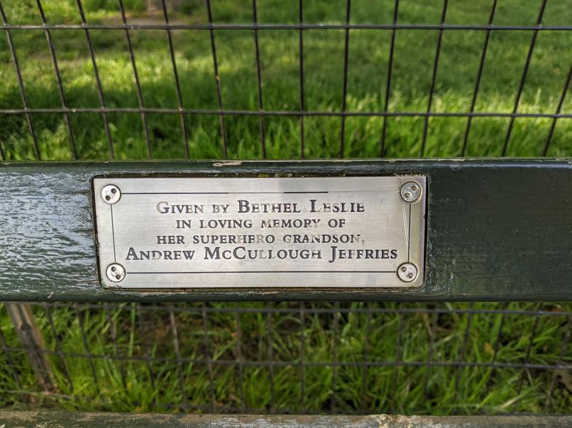 I saw this bench in Central Park