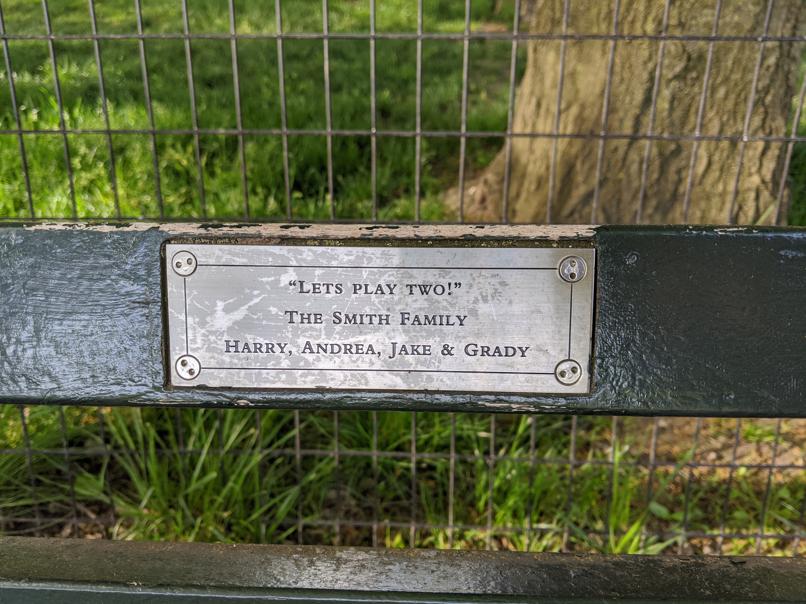 I saw this bench in Central Park