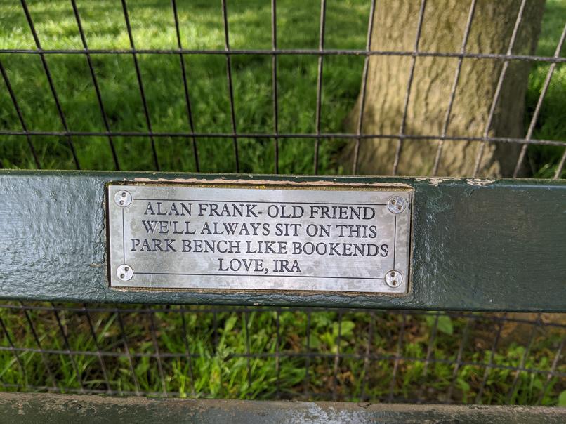 I saw this bench in Central Park