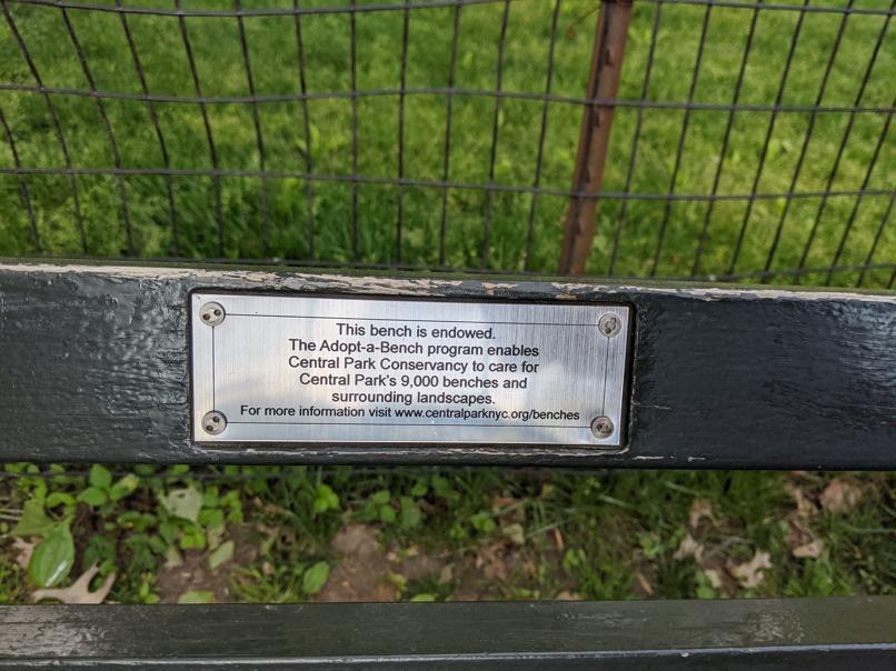 I saw this bench in Central Park