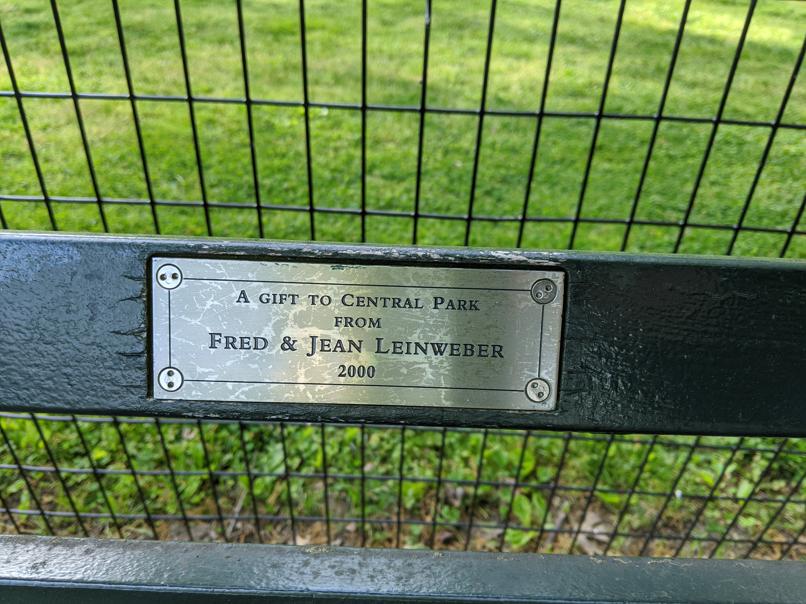 I saw this bench in Central Park