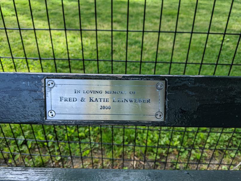 I saw this bench in Central Park